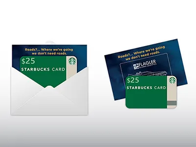 BttF Event Gift Card Holder branding design print