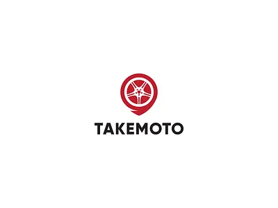 Takemoto logo graphic illustrator logo logotye mark moto pin symbol vector wheel
