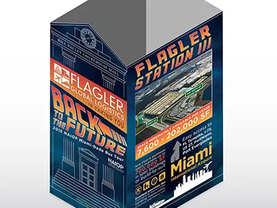 BttF Event Fact Table-top branding design print