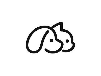 Cat & Dog 3 animal cat cute dog kitten logo mark puppy symbol