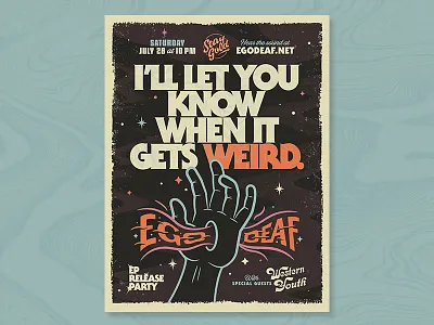 Ego Deaf poster No.1 austin band ego deaf poster trippy weird