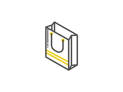 Shopping Bag bag daily depth icon isometric line shopping