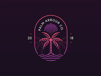 Palm Arbour Co. - Initial Concept blog brand clothing gradient linear logo palm travel tropical