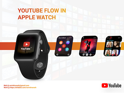 YouTube Redesign - Apple Watch Design apple creative design redesign template trending watch work xdchallenge youtube