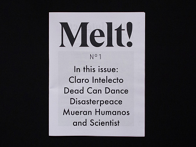 Melt! music journal clean eclectic editorial design format wars graphic design journal layout minimalist newspaper paper print typography