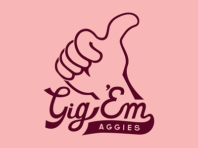 Gig 'Em Thumb aggies gig em texas am university varsity