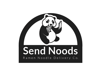 Panda Bear Logo - Daily Logo Challenge 3/50 B&W daily logo daily logo challenge fast food food logo noodles ramen