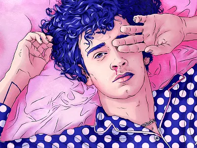 Portrait of Matty Healy: The 1975 digital art digital portrait matty healy musician portrait portrait procreate rock portrait the 1975