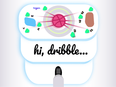 Hi, dribbble... design illustration ui ux welcome