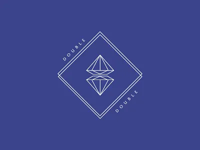 Double Double Logo brand diamond geometric identity illustration logo typography
