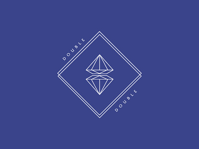 Double Double Logo brand diamond geometric identity illustration logo typography