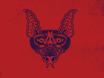 BAT HEAD animal bat creepy dracula halloween tattoo tattoo flash traditional tattoo