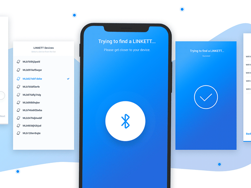 LINKETT iOS App app blue blue app bluetooth ios sync white