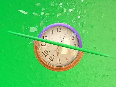 Clocks 3d broken clock glass new old redshift