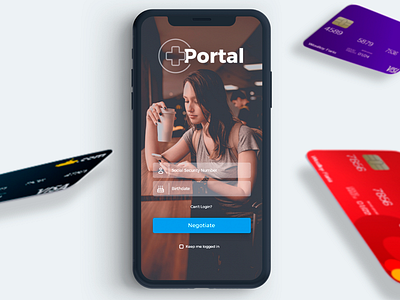 Plus Portal app design login logo renegotiation ui ux web