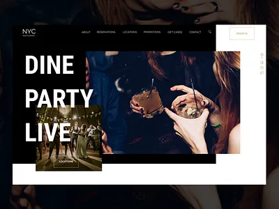 NYC Restaurant Homepage adobe xd clean food interface minimal negative space offset overlay restaurant ui ux web design