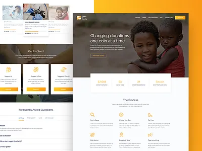 Crypto For Charity - Homepage cryto design experience gradient landing page ui user ux wallet web website