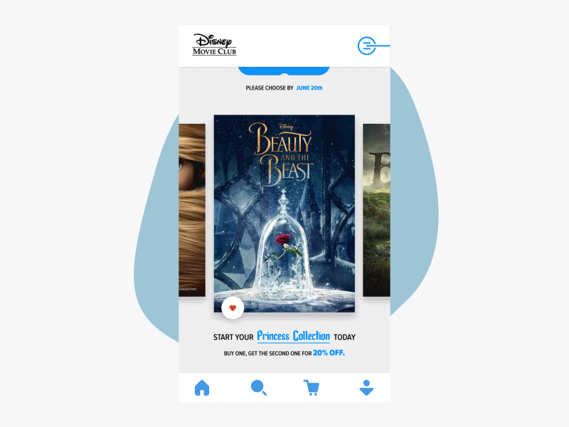 Disney Movie Club Merch animation colorful design disney disney characters interactive mobile motion movie ui