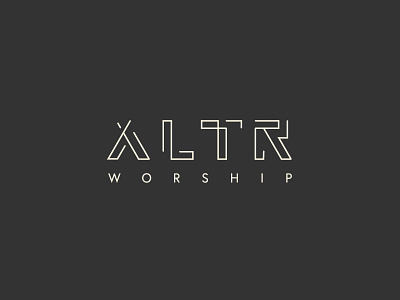 ALTR worship 2 a arrow black custom lettering logo tan tent wordmark