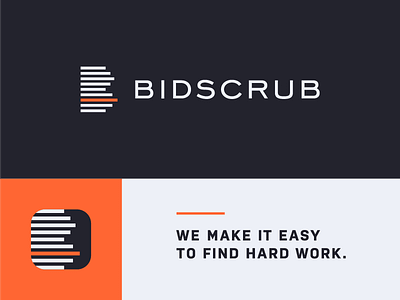 Bidscrub: Unused Identity app bidscrub color icon identity lines logo tagline type typography