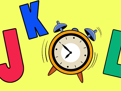 J K L Alphabet - Book Illustration alphabet story book illustration clock illustration cute education kid reading illustration story illustration