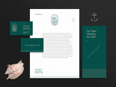 The Sailing Ship anchor boat branding branding mark logo mark sailing logo ship logo stationary