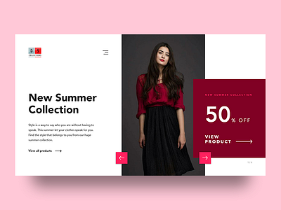 DS Collections fashion header madewithxd minimal ui ux