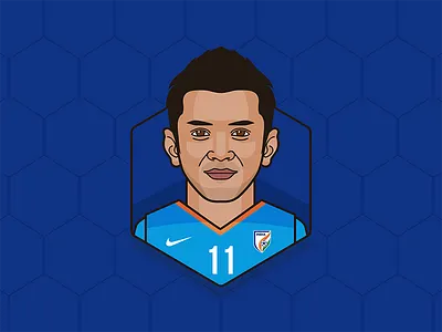 Sunil Chettri - India avatar bleed blue creative dribbble football illustration india jersey nike sunil chettri