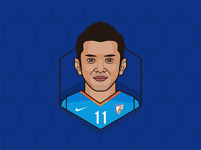 Sunil Chettri - India avatar bleed blue creative dribbble football illustration india jersey nike sunil chettri