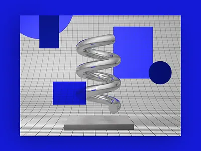 Day 10 A metallic spring 3d 3ddesigner c4d design designer graphics metallic render visuals