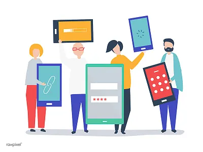 Phone illustration information login mobile password phone smartphone user