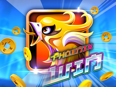 Phoenix clean design drawing glossy graphics icon oriental vector