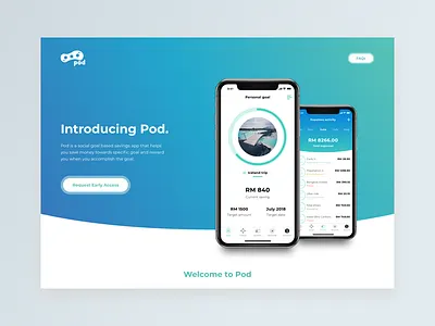 Pod Promotional Website finance fintech home interaction design landing page ui design ux ux design web web design