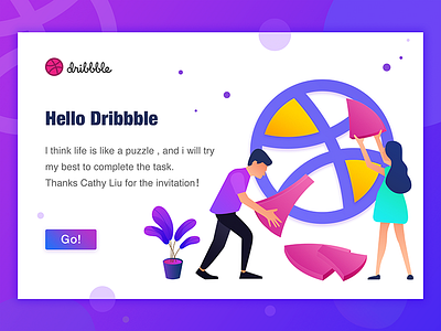 The Puzzle dribbble hello ui ， ，illustrations