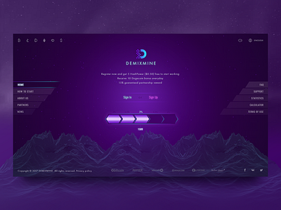 The main page of cloud mining site clean color creativity designer desktop interface minimal space ui uidesignweb ux website
