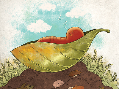 Soso / Inner Page Illustration book compost editorial illustration leaf nature recycle worm