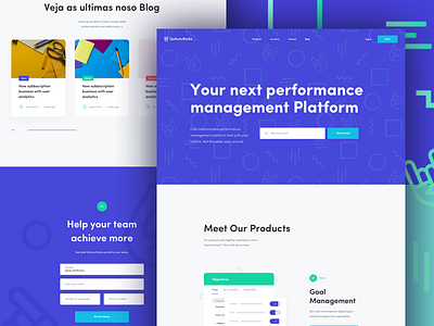 Qulture Rocks Landing Page Preview achievement design goal landing page management performance platform qulture rocks ui website