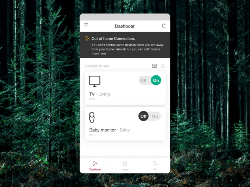 Iot- Connected to smart home wifi. app appliances energy saving interface iot management minimalism prototype smart home ui user