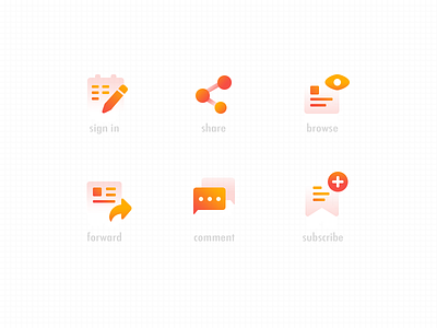 Icons browse comment forward share signin subscribe