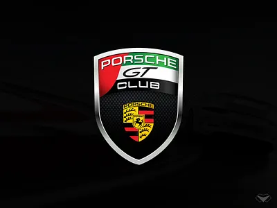 Porsche Gt Club Logo auto black car carbon green horse logo logotype luxurious porsche red shield