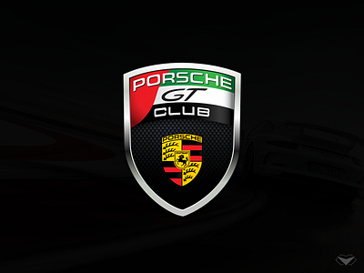 Porsche Gt Club Logo auto black car carbon green horse logo logotype luxurious porsche red shield