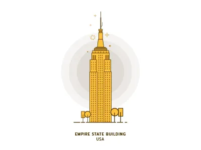 Empire state Building flat design illustration