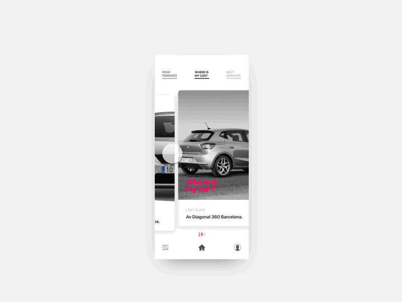 Mobile App Prototipe for Automotive with InVision Studio app apple automotive car cards interaction invision ios maps mobile studio ui