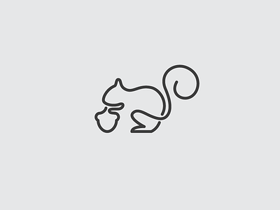 Squirrel Outline Logo animal eek logo logo minimalist outline simple squirrel logo