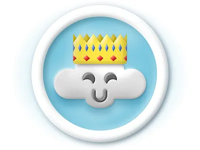 King of the Clouds 2d 3d adorable affinity badge button cloud crown cute illustration illustrator vector