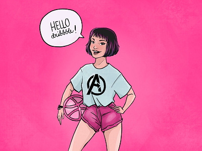 Hello Dribbble art comic illustration debut digital art