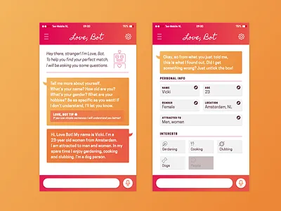 UX Challenge: Chatbot chatbot dating app design dribbble graphic graphic design interface ux ux challenge