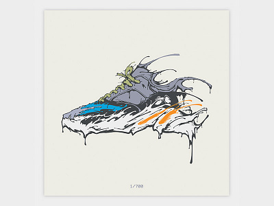 Wavy Yeezy 700 Waverunner - Drip Illustration fashion hype hypebeast illustration shoe shoe design vector waverunner yeezy yeezy 700