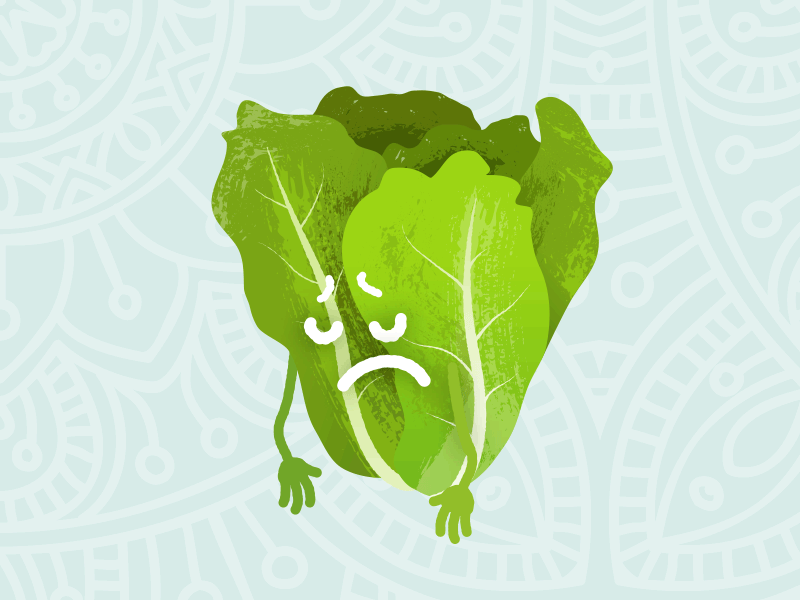 Leaf me alone... cartoon emoji food frown gif hands illustration leaf lettuce sad shrug vegetables