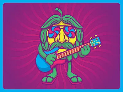 Dancing in the Streets Mascot beer character funky groovy hopleaf illustration jerry garcia mascot psychedelic trippy